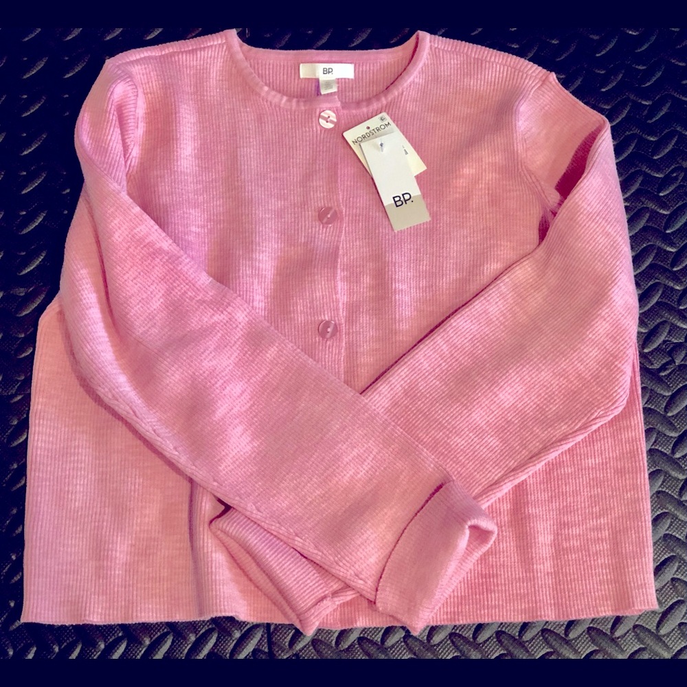 Bp cropped button up sweater